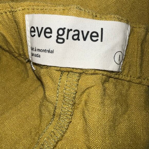 Eve Gravel Eve by the sea olive green women's linen shorts size large size - Picture 3 of 6